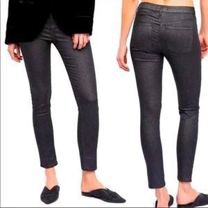 Free People Black Skinny Shimmer Jeans